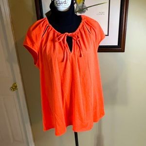 New with tags Michael Kors XL Mandarin Orange Blouse Short Sleeve Top NWT